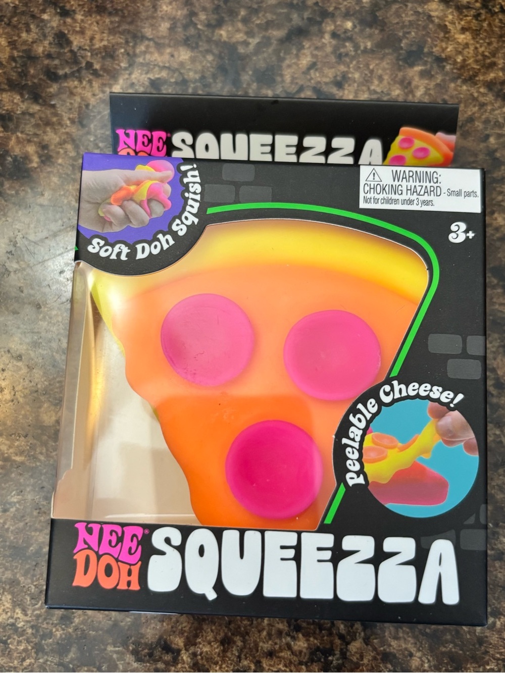 Nee Doh Squeezza Orange & Pink Pizza Squishy Toy